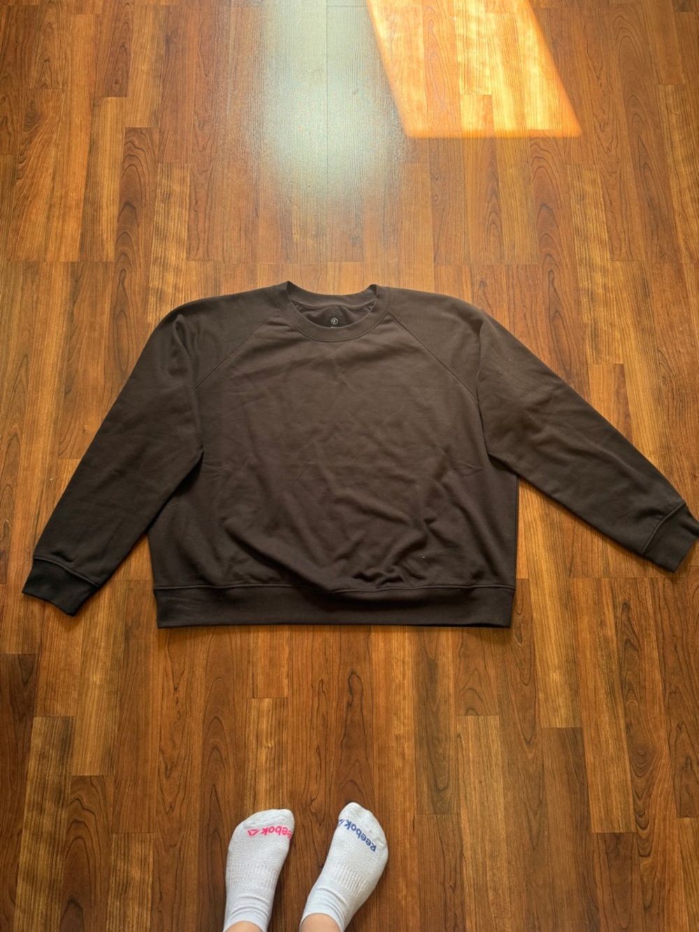 Fabletics Women's Long Sleeve Crewneck Sweatshirt in Dark Brown